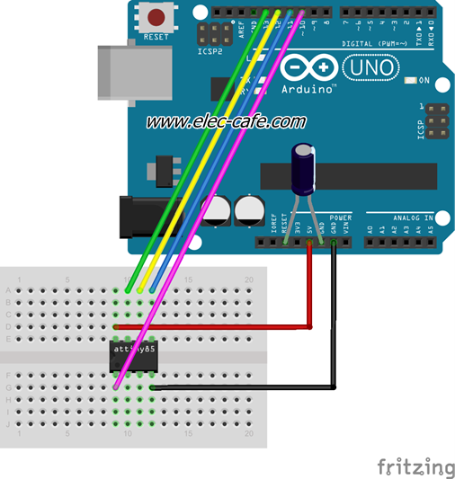 ATTiny85 basic circuit and programming - ElectroSoftCloud